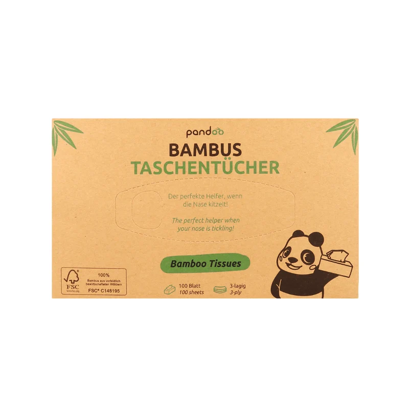 Bambus Taschentücher 3-lagig | 100% Bambus | Plastikfreie Verpackung