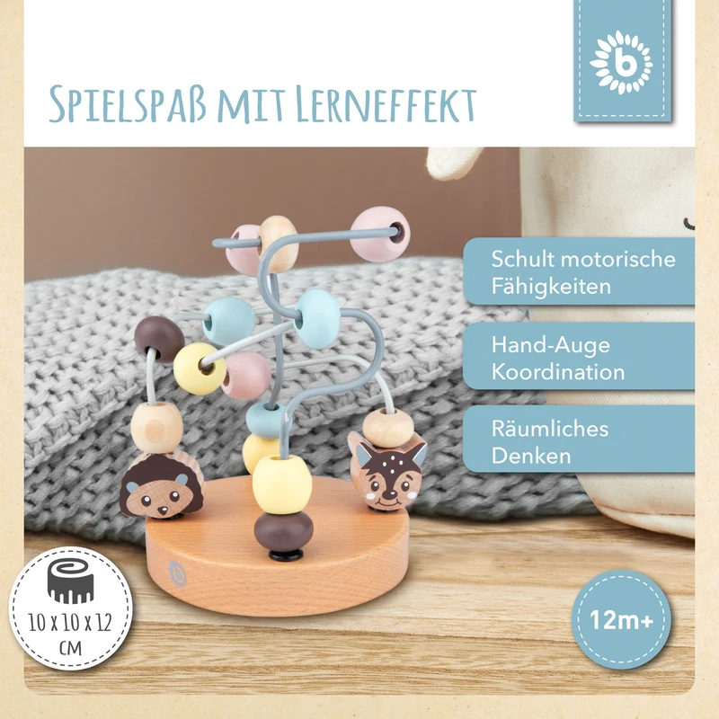 Mini Motorikschleife Waldtiere rose