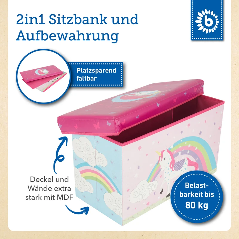 2in1 Staubox & Sitzbank Einhorn