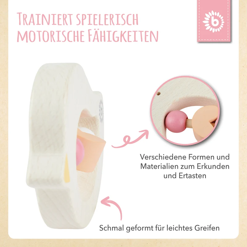 Beißring Vogel rose