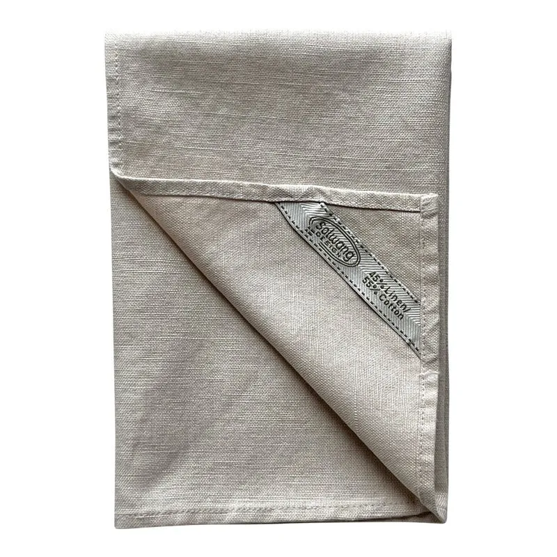 Gewebte Serviette aus Leinen-Baumwolle Natur