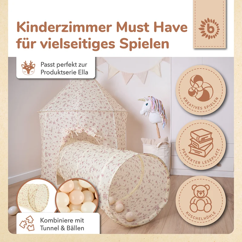 Pop Up Spielzelt Vintage Flowers