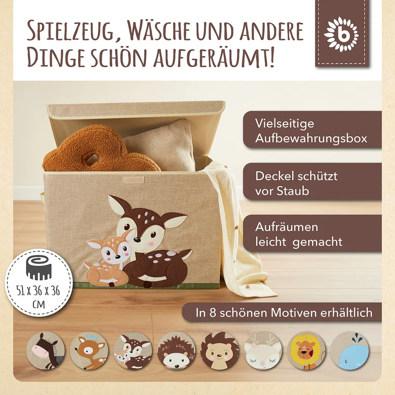 Aufbewahrungsbox Rehe mit Deckel