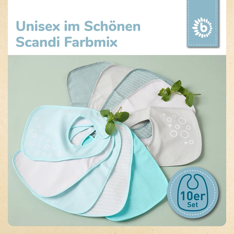 Lätzchen 10er Set teal
