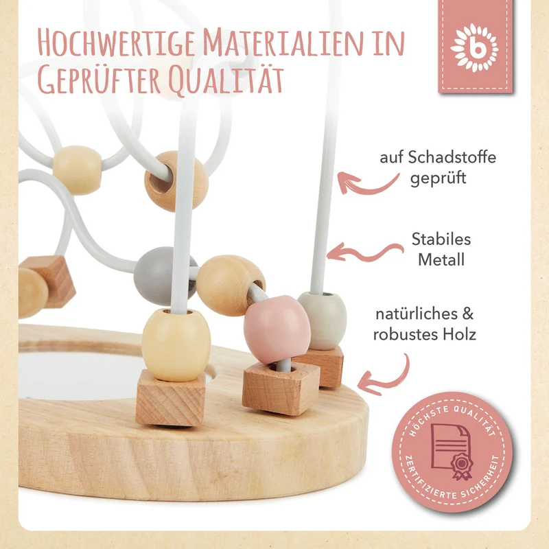 Motorikschleife mit Spiegel rose