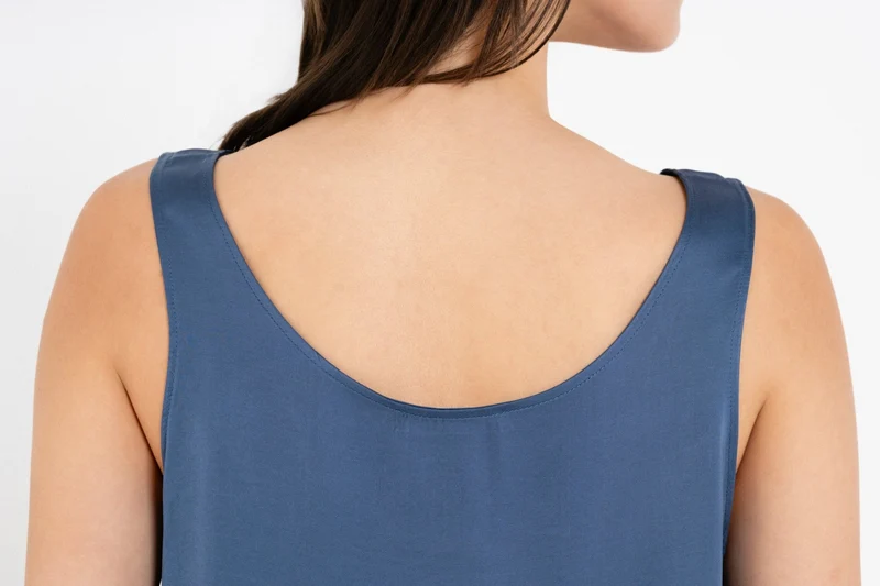 Satin Cropped Top Blue