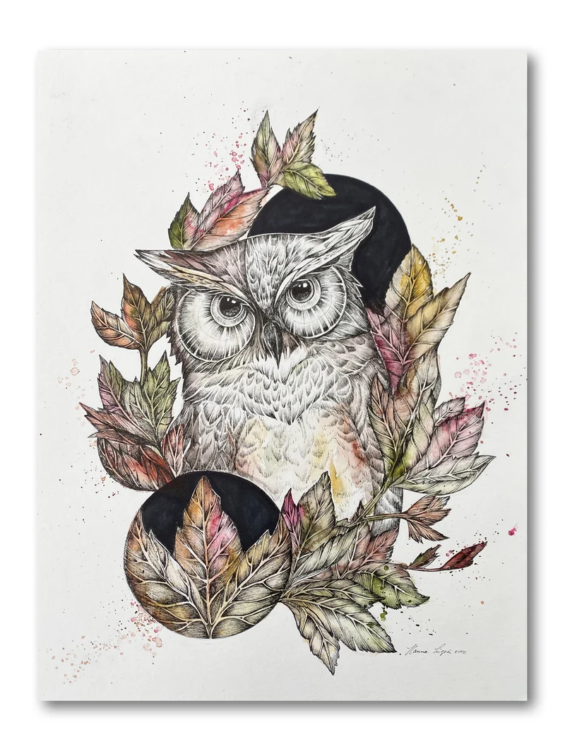 Minioriginal – Herbsteule – 30 x 40 cm