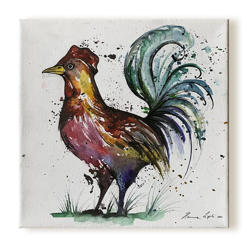 Minioriginal – Hahn – 20 x 20 cm