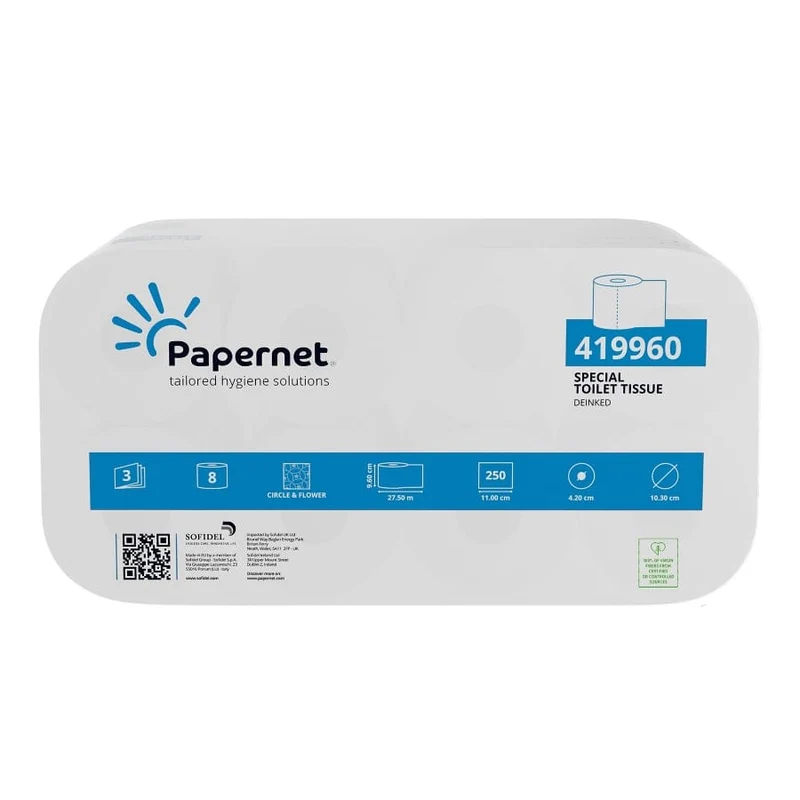 Papernet Toilettenpapier 3-lagig weiß, 250 Blatt