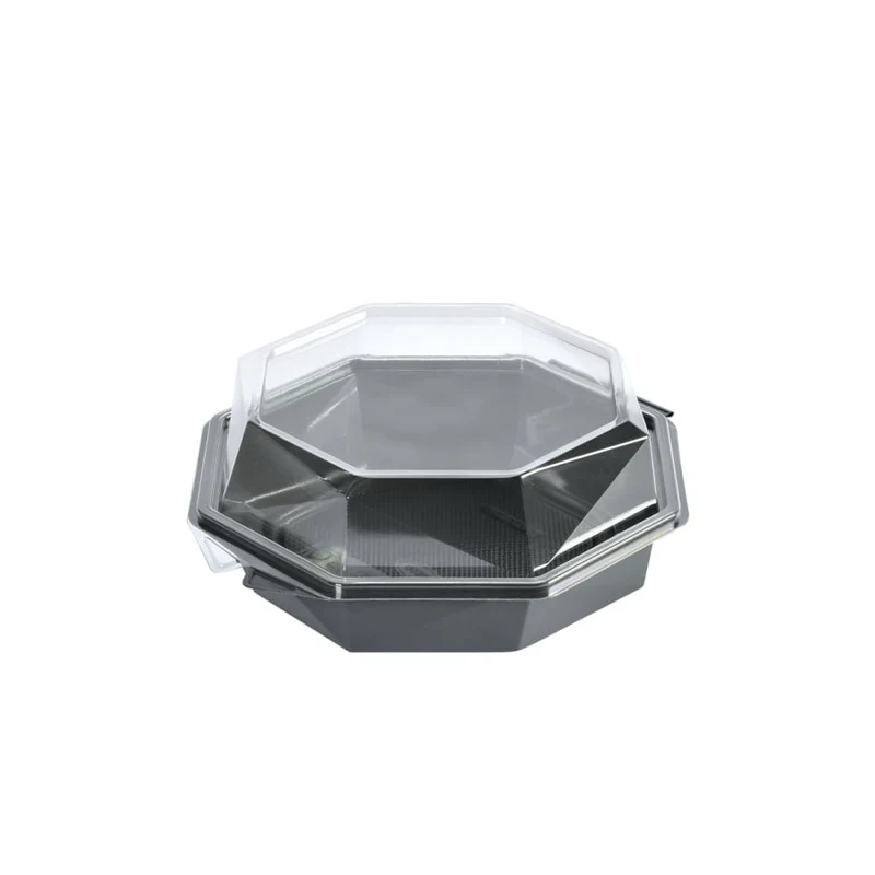 Duni Octaview Take-away-Box mit Deckel, ungeteilt, grau