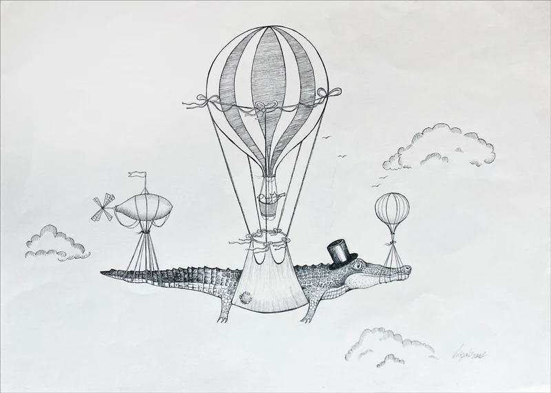 Minioriginal – Krokodiltransport – 42 x 30 cm