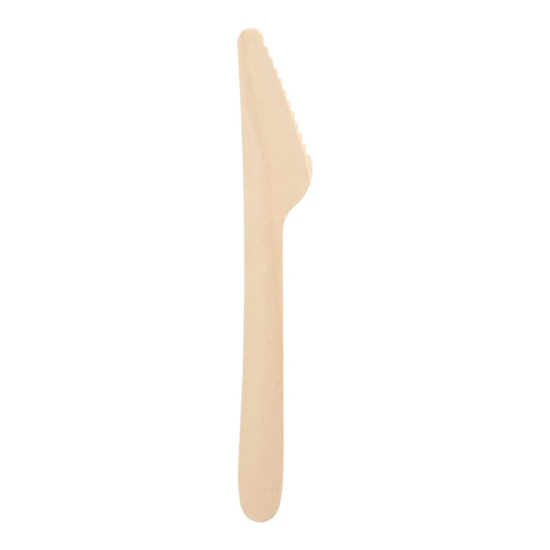 Papstar Pure Messer, Holz, ungebleicht, 16,5 cm