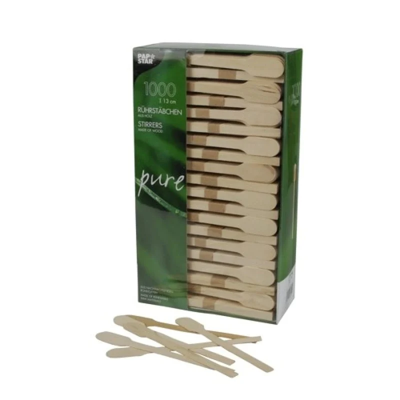 Papstar Pure Rührstäbchen, Holz, 1.000 Stück