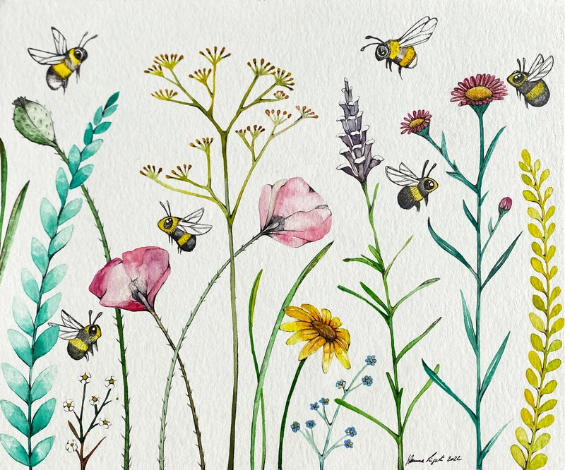 Minioriginal – Blumenwiese II – 30 x 25 cm