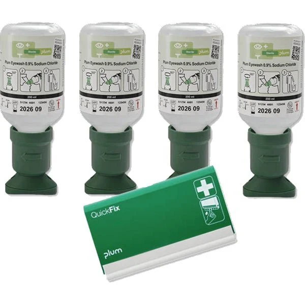 Plum Augenspüllösung Starter-Sets mit QuickFix Pflasterspender