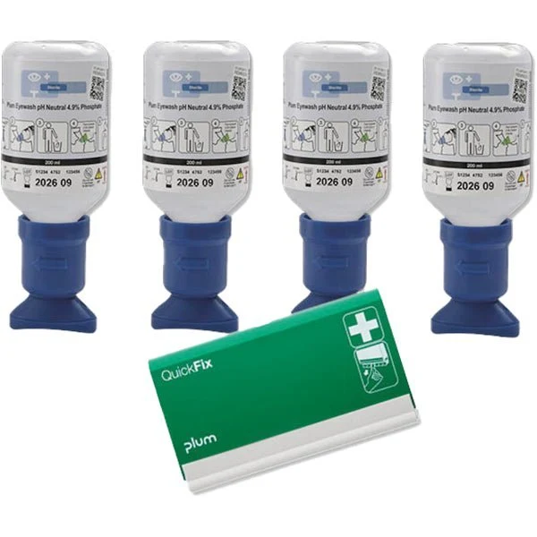 Plum Augenspüllösung Starter-Sets mit QuickFix Pflasterspender