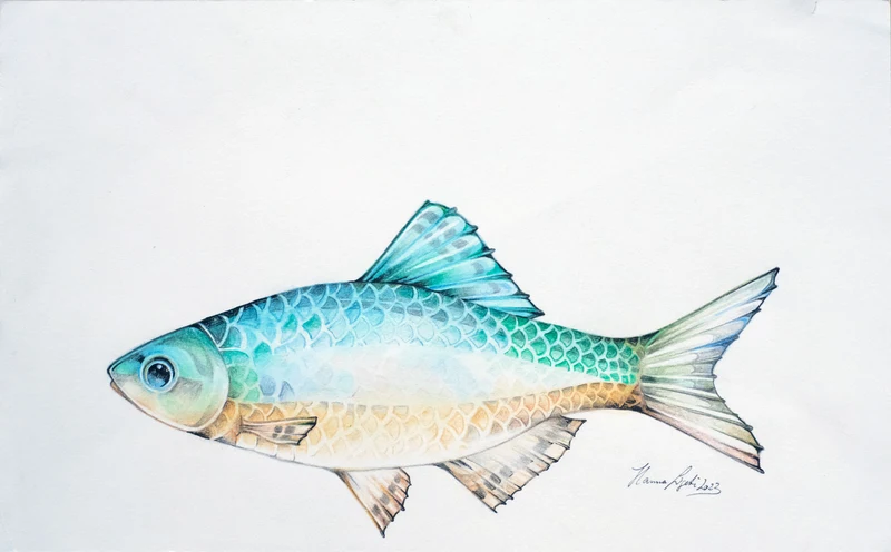 Minioriginal – Buntfisch 2 (Azur) – 30 x 18 cm
