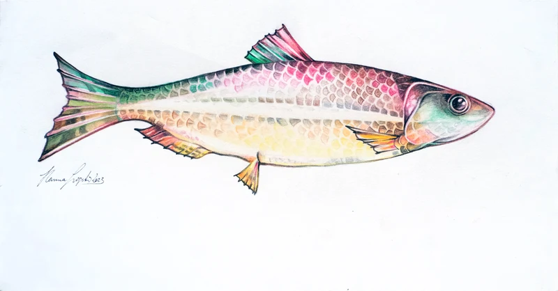 Minioriginal – Buntfisch 1 (Rubin) – 30 x 15 cm