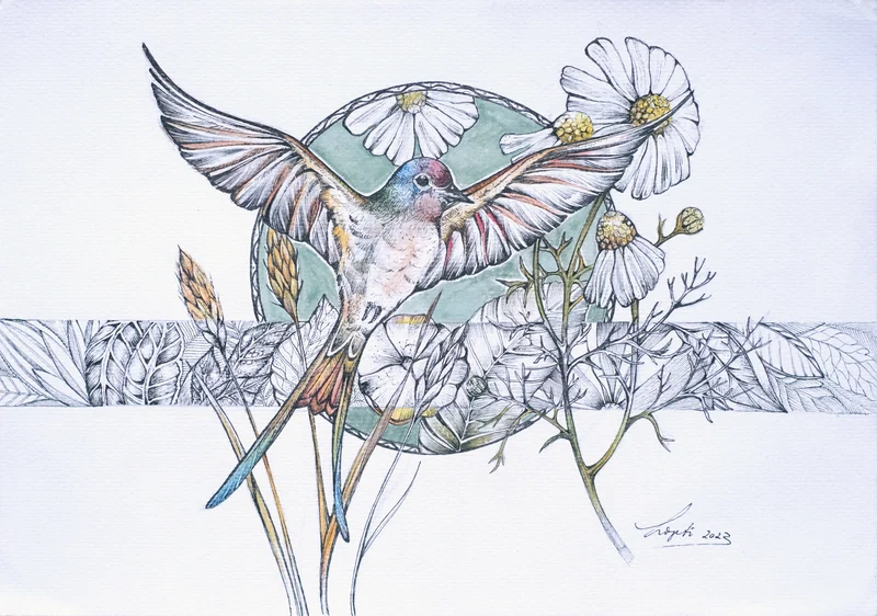 Minioriginal – Kamillenschwalbe – 30 x 21 cm