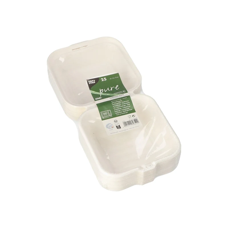 Papstar Hamburger Boxen pure, 15 x 14 x 8 cm