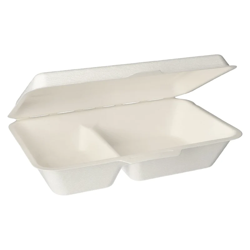 Papstar Pure Menüboxen 2-geteilt, 15,5 × 24 × 6,5 cm, weiß