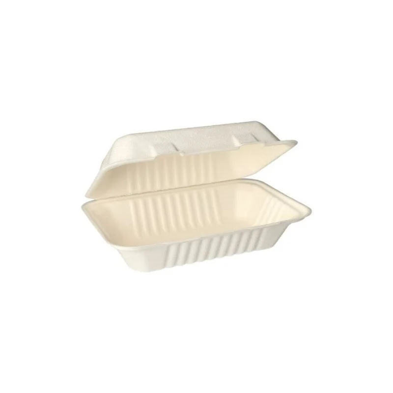 Papstar Menüboxen, Zuckerrohr, mikrowellengeeignet, 15,5 x 23 cm