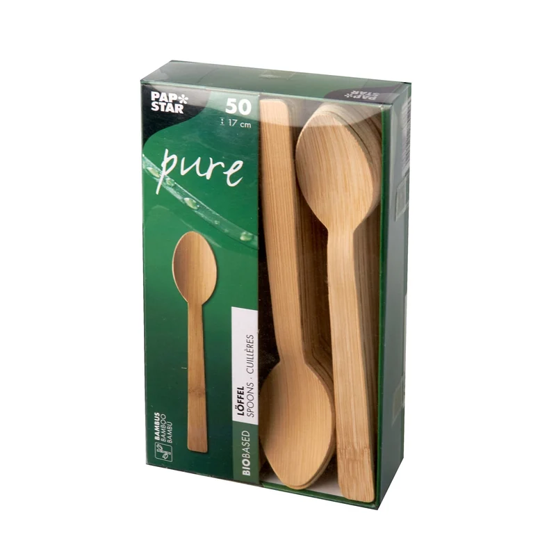 Papstar Pure Bambus Löffel, 17 cm