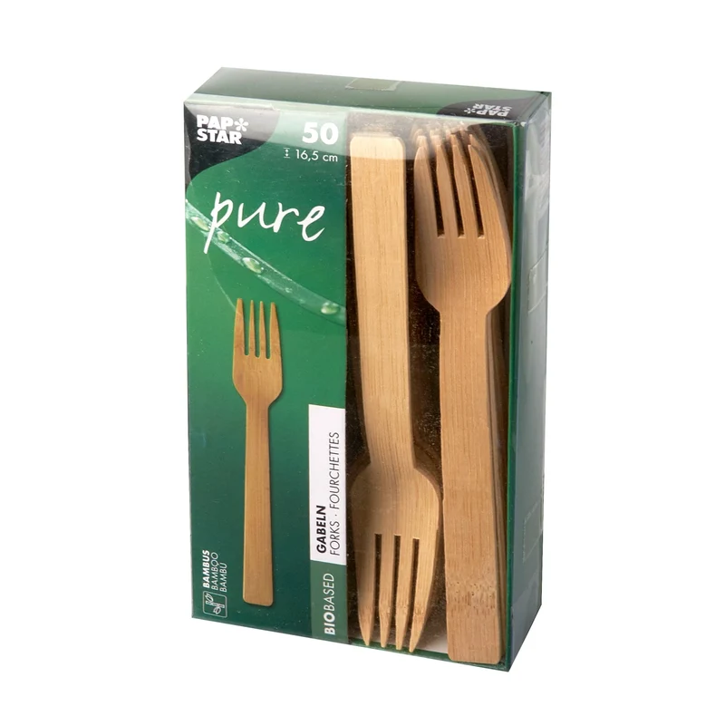 Papstar Pure Bambus Gabeln, 16,5 cm