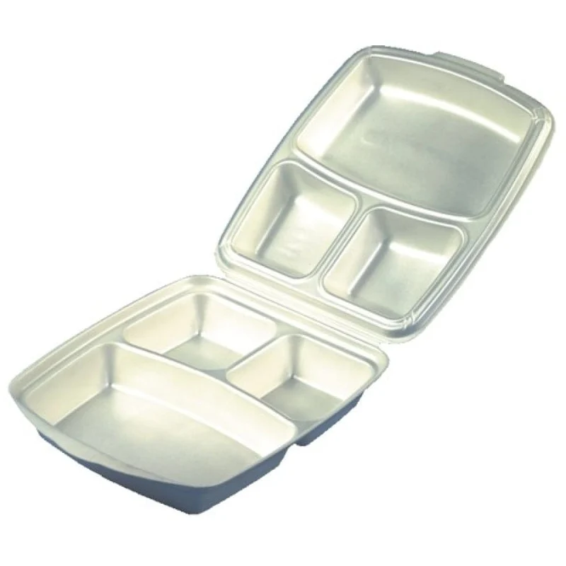 Papstar Menüboxen mit Klappdeckeln, EPS, 2-/3-geteilt, 7,5 × 22 × 28,5 cm
