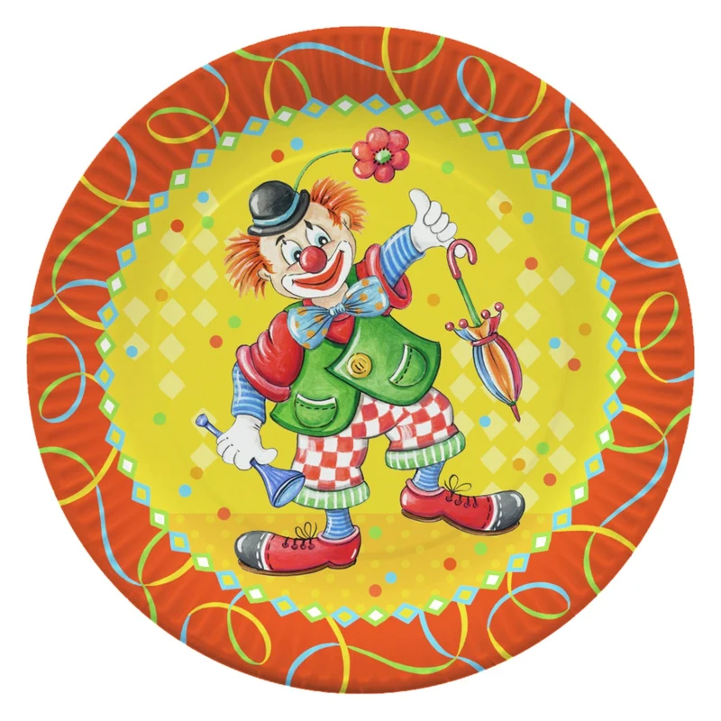 Papstar Pappteller, Clown, 23 cm