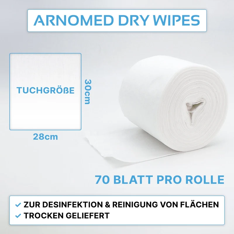 ARNOMED Dry Wipes Vliestuchrolle, weiß, 28 x 30 cm