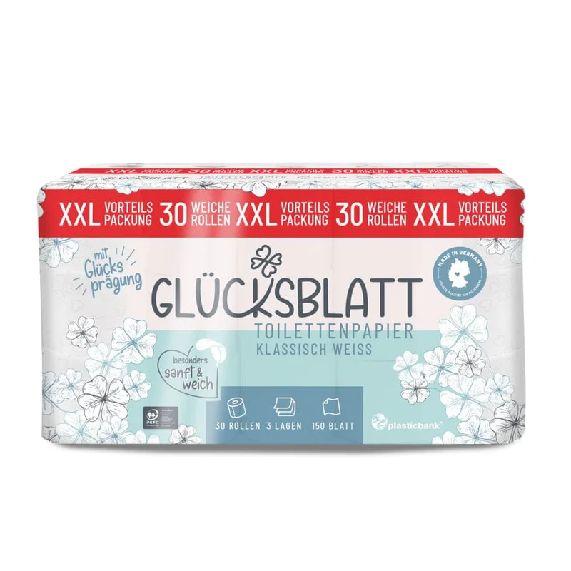 Fripa Glücksblatt Toilettenpapier XXL Vorteilpackung, 3-lagig
