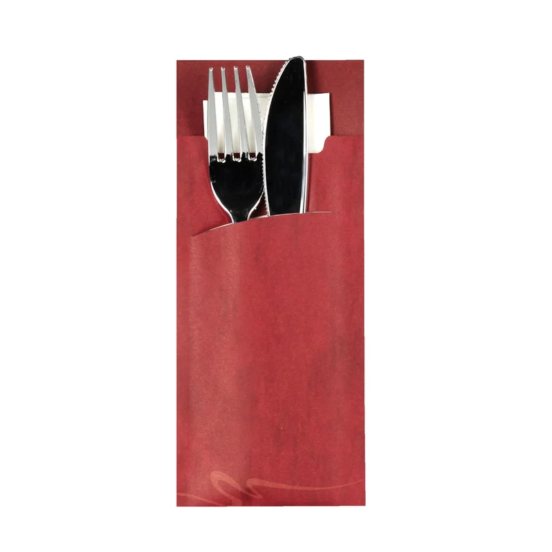 Papstar Bestecktaschen mit Serviette, 20 × 8,5 cm, 2-lagig, 5 Farben