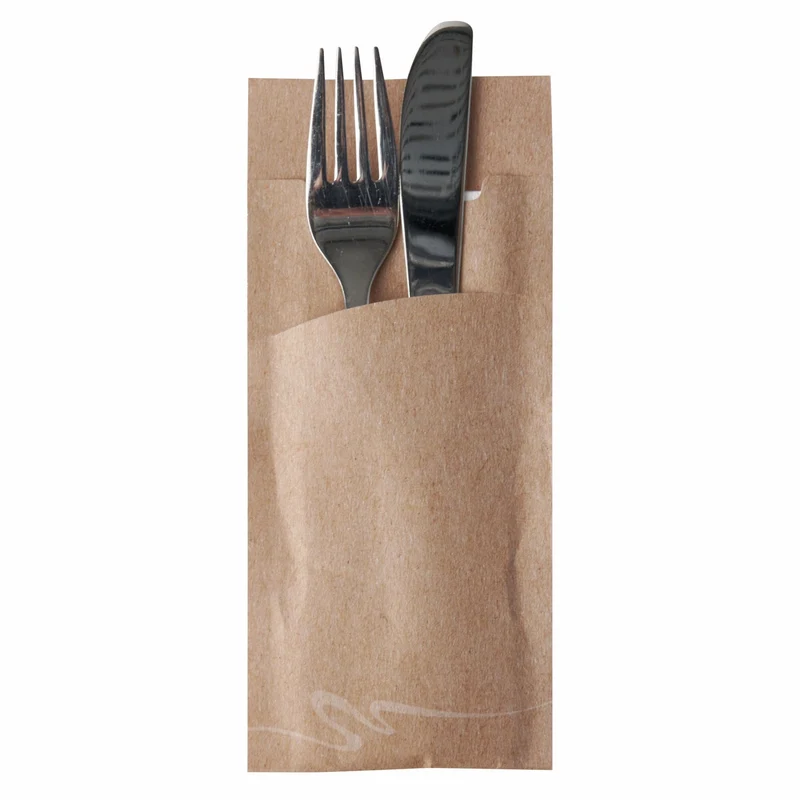 Papstar Bestecktaschen mit Serviette, 20 × 8,5 cm, 2-lagig, 5 Farben