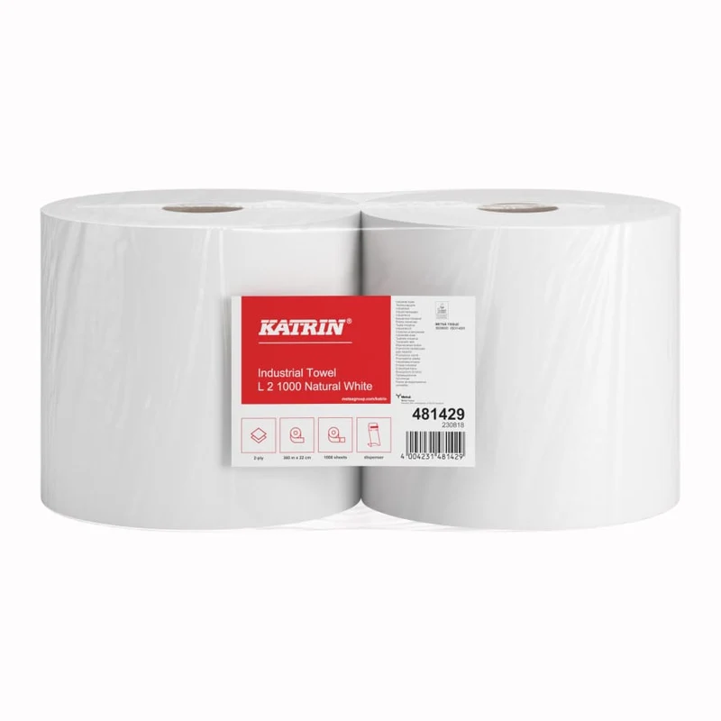 Katrin Industrieputzrolle L 2-lagig, 1000 Blatt