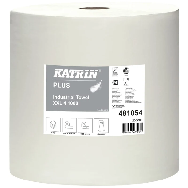 Katrin Plus Industrieputzrolle XXL 4-lagig, 1000 Blatt