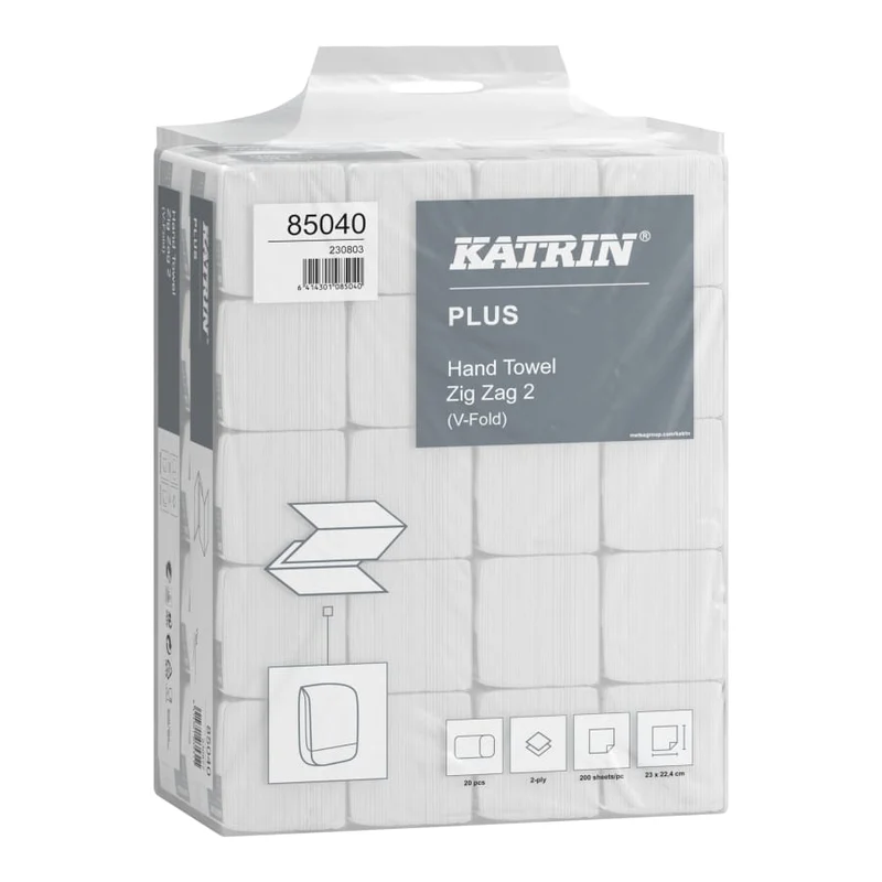 Katrin Plus Falthandtuch Zick Zack 2-lagig, 200 Blatt