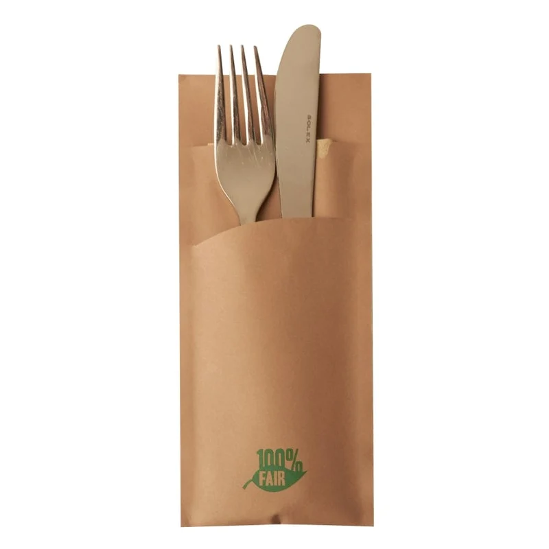 Papstar Bestecktaschen mit Aufdruck, 20 x 8,5 cm, 2-lagig