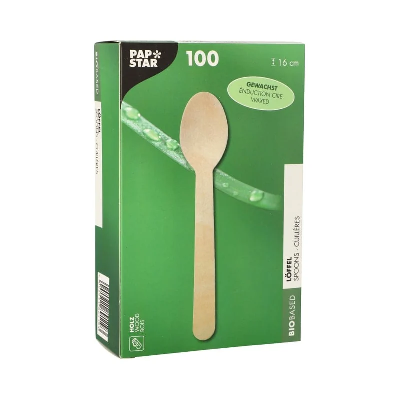Papstar Pure Esslöffel Holz 16 cm