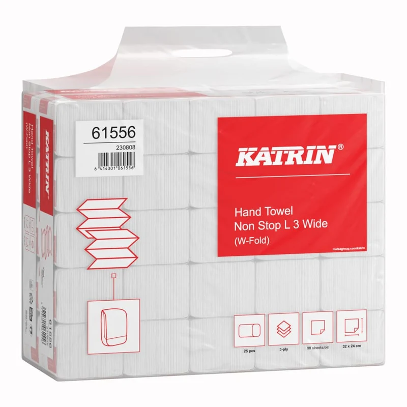 Katrin W-Falz Falthandtücher Non Stop L Wide 3-lagig, 90 Blatt