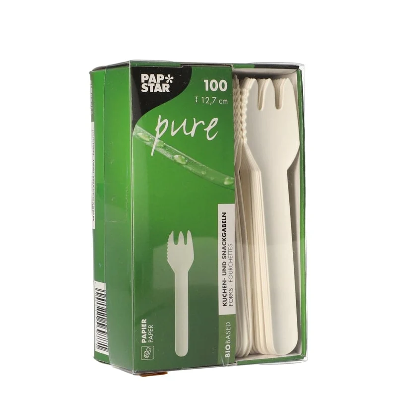 Papstar Pure Kuchen- und Snackgabeln, 12,7 cm