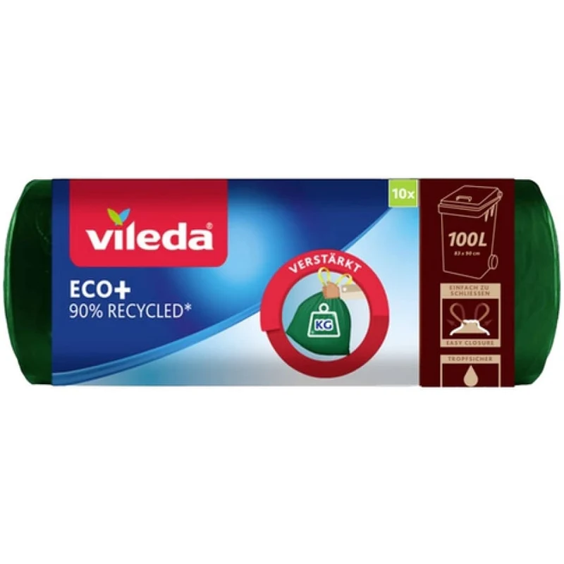 Vileda ECO+ Müllbeutel, 100 Liter, mit Zugband