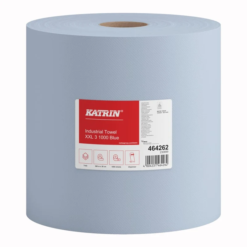 Katrin Industrieputzrolle XXL 3-lagig, 1000 Blatt, blau