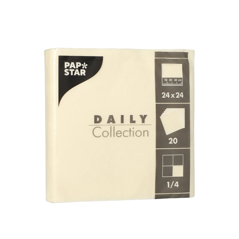 Papstar DAILY Collection Servietten, 24x24 cm, 1/4, champanger