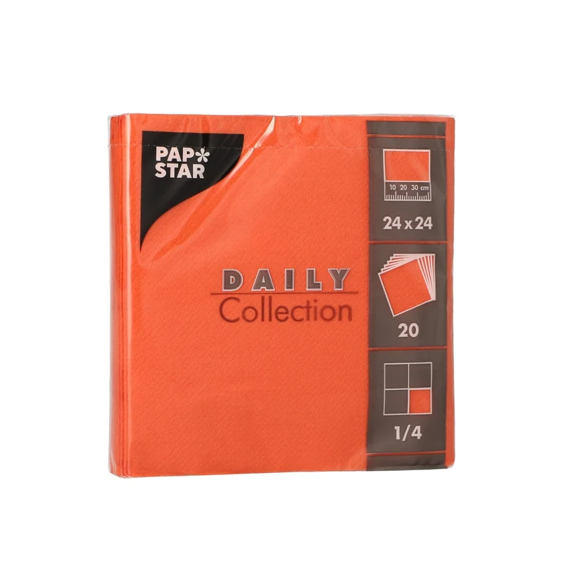 Papstar DAILY Collection Servietten, 24x24 cm, 1/4, nektarine