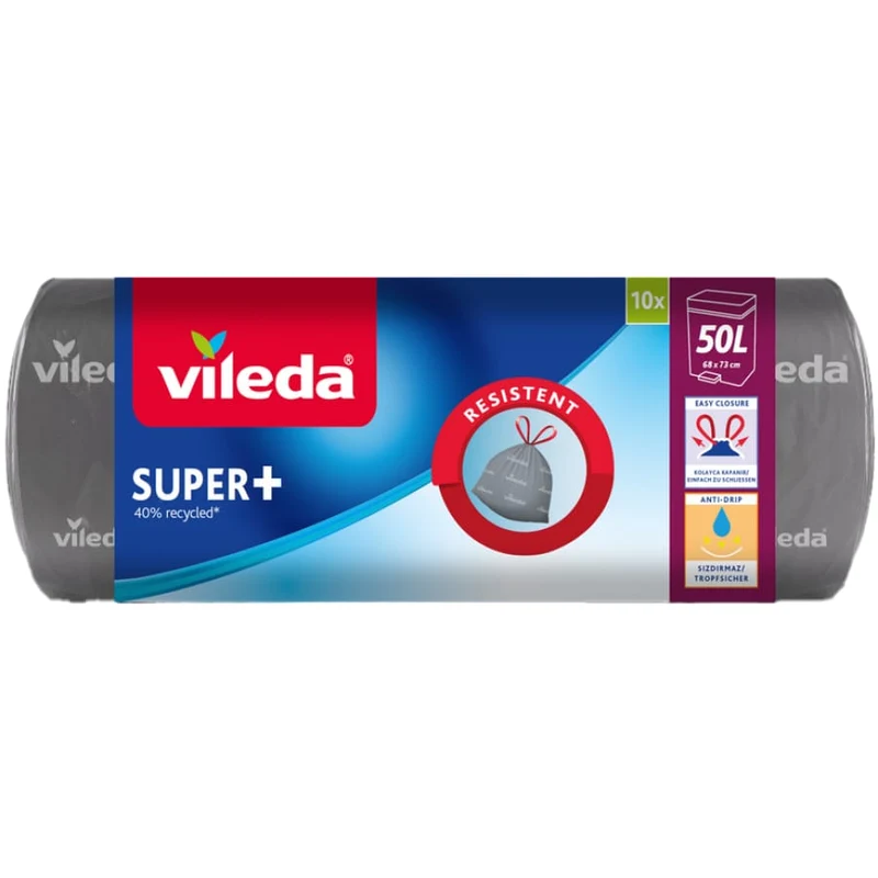 Vileda SUPER+ Müllbeutel, 50 Liter, mit Zugband