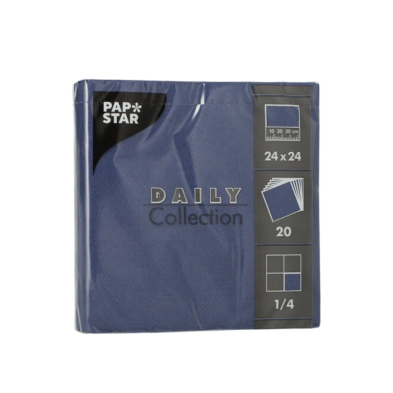Papstar DAILY Collection Servietten, 24x24 cm, 1/4, dunkelblau