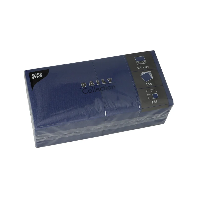 Papstar DAILY Collection Servietten, 24x24 cm, 1/4, dunkelblau
