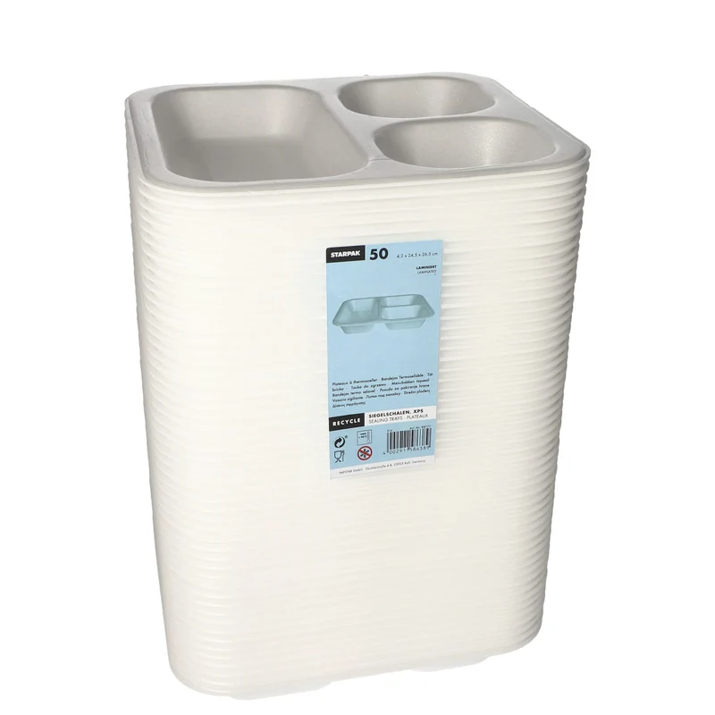 PAPSTAR Take away, Siegelschalen, 1150 ml, 3-geteilt