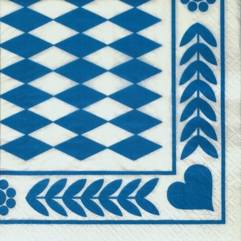 Papstar Dekoservietten, 1/4-Falz, 33 cm x 33 cm Bayrisch Blau